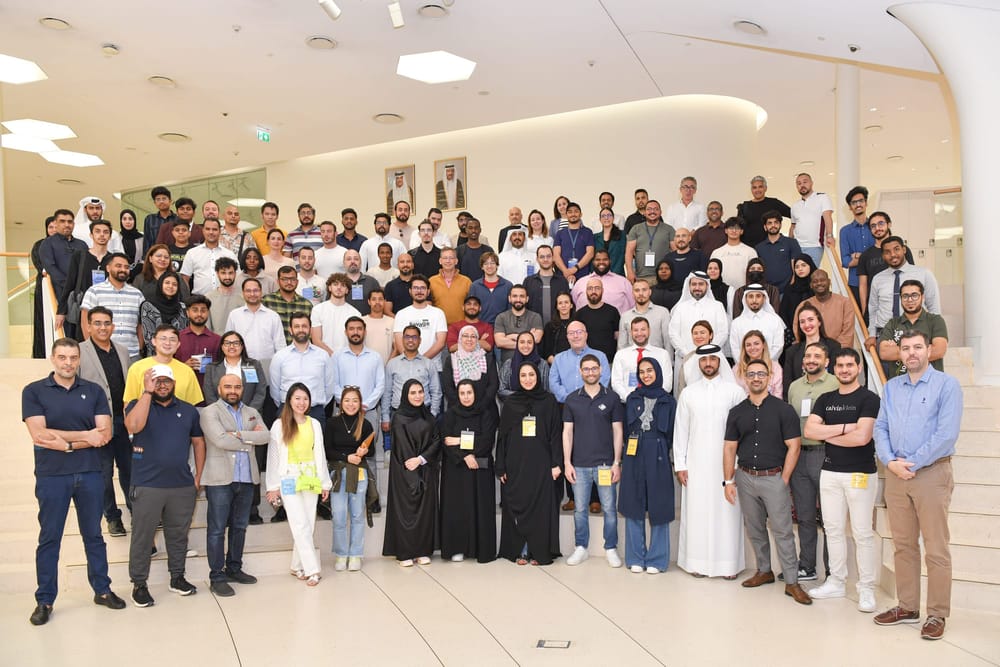 Thriving team celebrates winning the Enterprise Tech category at Qatar Innovation Hackathon 2024