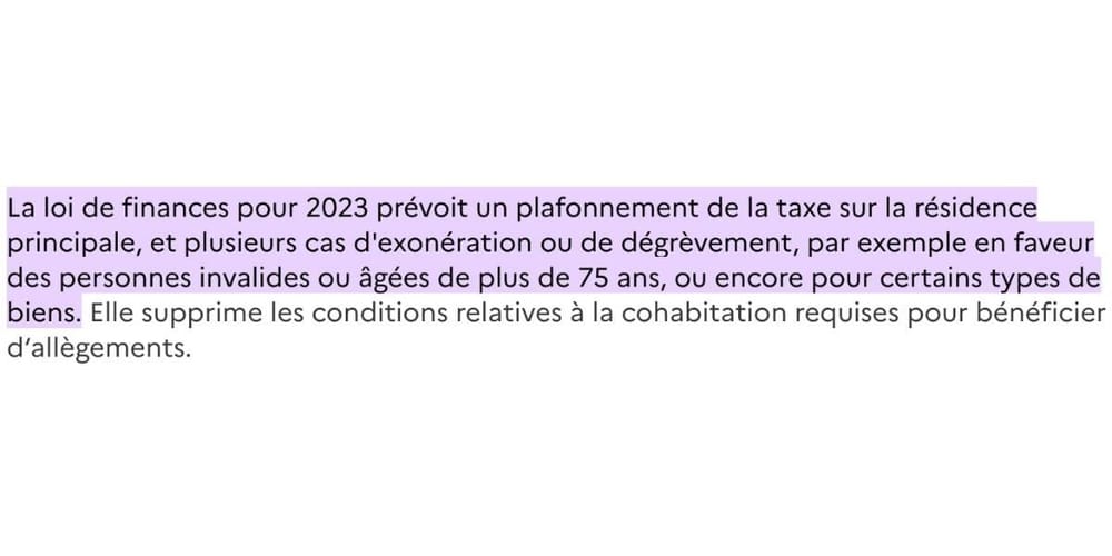 Capture écran définition loi finances 2023
